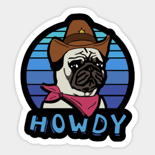 Aesthetic Howdy Pug Sticker